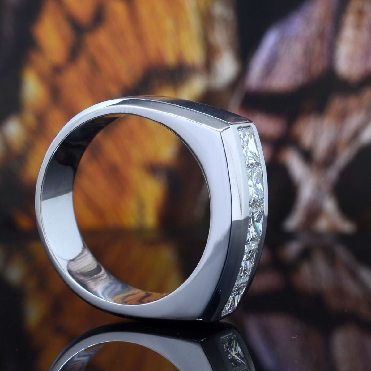 Natural Diamond Ring 14K Solid Gold .31tcw Mens Ring Cluster Ring Halo –  gemcitygems.com